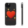 clear impact phone case — red heart & “love without limits” design