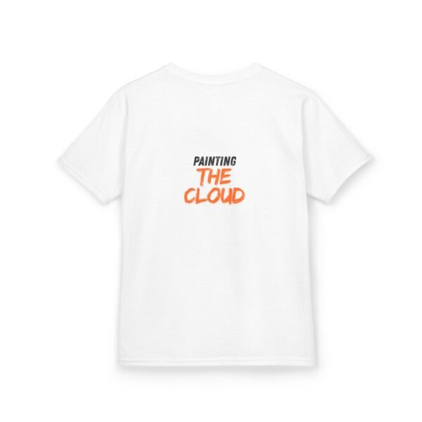 kids tee — joyful rainbow cloud design (“painting the cloud”)