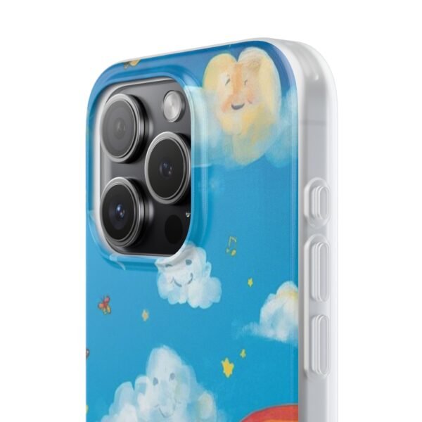 whimsical rainbow clouds phone case — cute kids sky illustration