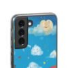whimsical rainbow clouds phone case — cute kids sky illustration