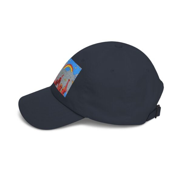 dad cap — colorful festival art rainbow & crowd embroidered hat
