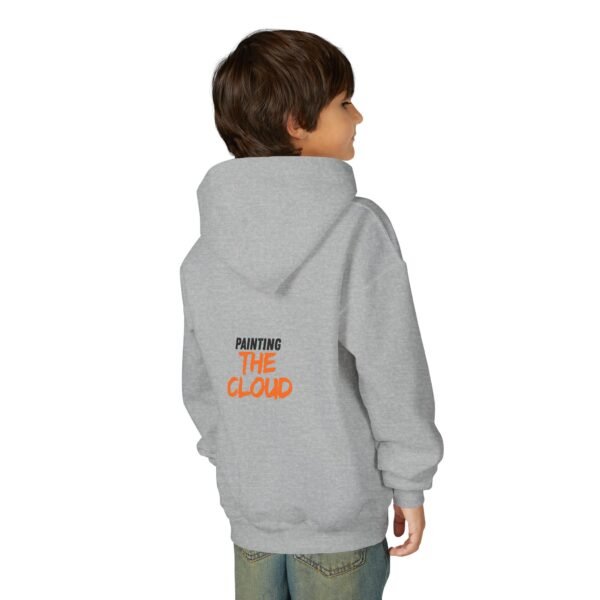 kids rainbow cloud hoodie — "painting the cloud" youth sweatshirt