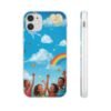 whimsical rainbow clouds phone case — cute kids sky illustration