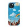 whimsical rainbow clouds phone case — cute kids sky illustration