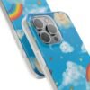 whimsical rainbow clouds phone case — cute kids sky illustration
