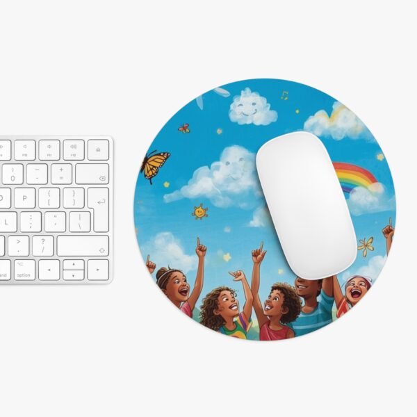 rainbow kids mouse pad — cheerful classroom computer desk mat