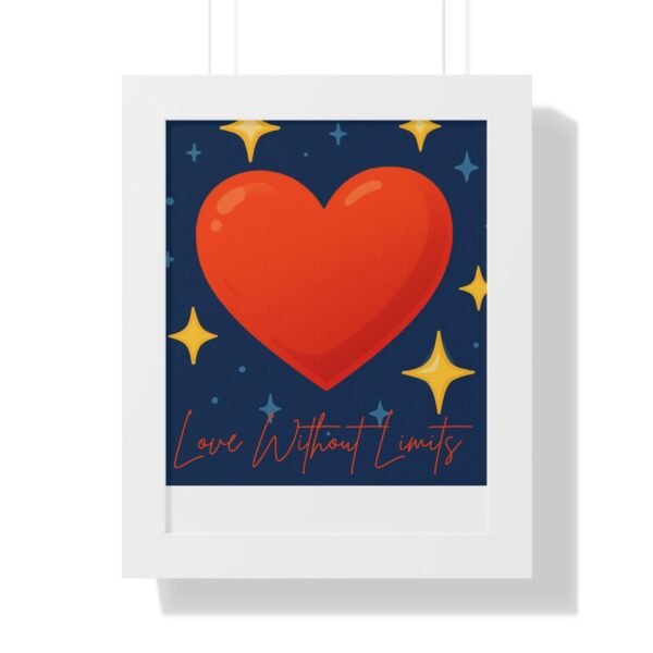 framed poster — "love without limits" heart wall art