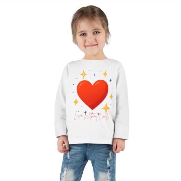 toddler long sleeve tee — sparkling red heart kids shirt (valentine’s gift)