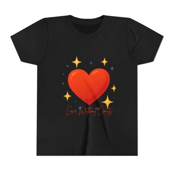 youth tee — 'love without limits' heart graphic kids t shirt