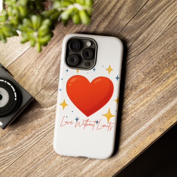 heart sparkle phone case – “love without limits” protective cover