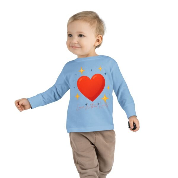 toddler long sleeve tee — sparkling red heart kids shirt (valentine’s gift)