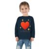 toddler long sleeve tee — sparkling red heart kids shirt (valentine’s gift)