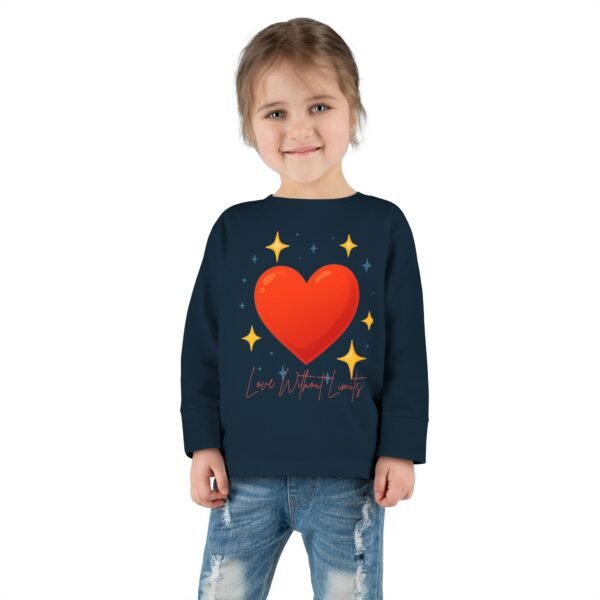 toddler long sleeve tee — sparkling red heart kids shirt (valentine’s gift)
