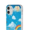 whimsical rainbow clouds phone case — cute kids sky illustration