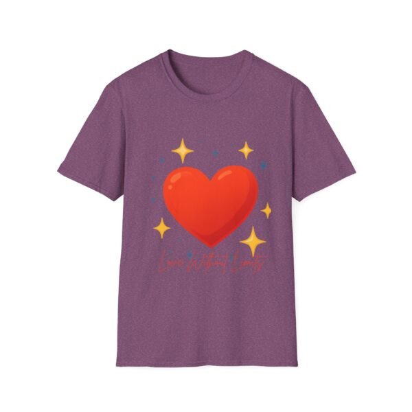 heart graphic t shirt — "love is the answer, always" valentine tee