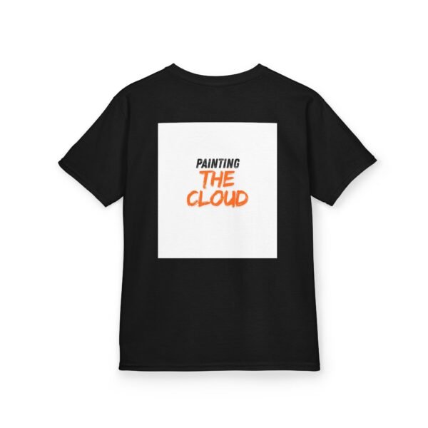 kids tee — joyful rainbow cloud design (“painting the cloud”)