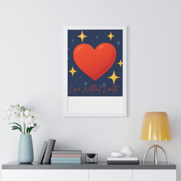 framed poster — "love without limits" heart wall art