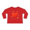 toddler long sleeve tee — sparkling red heart kids shirt (valentine’s gift)