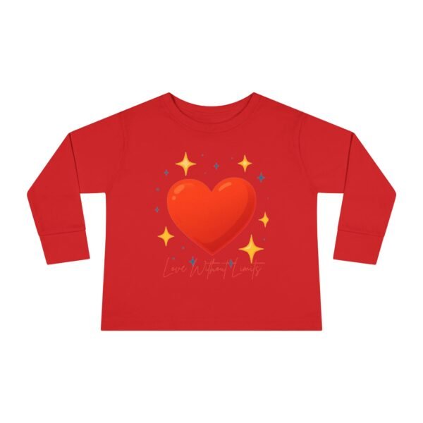toddler long sleeve tee — sparkling red heart kids shirt (valentine’s gift)
