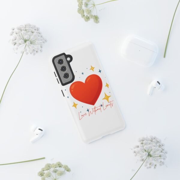 heart sparkle phone case – “love without limits” protective cover