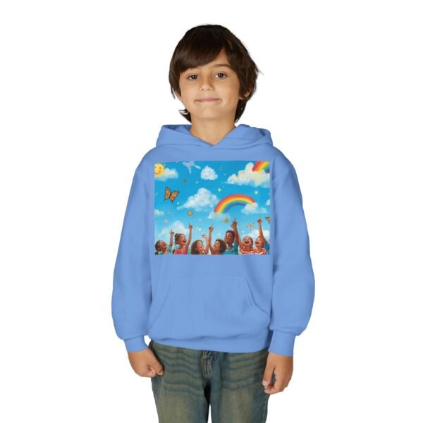 kids rainbow cloud hoodie — "painting the cloud" youth sweatshirt