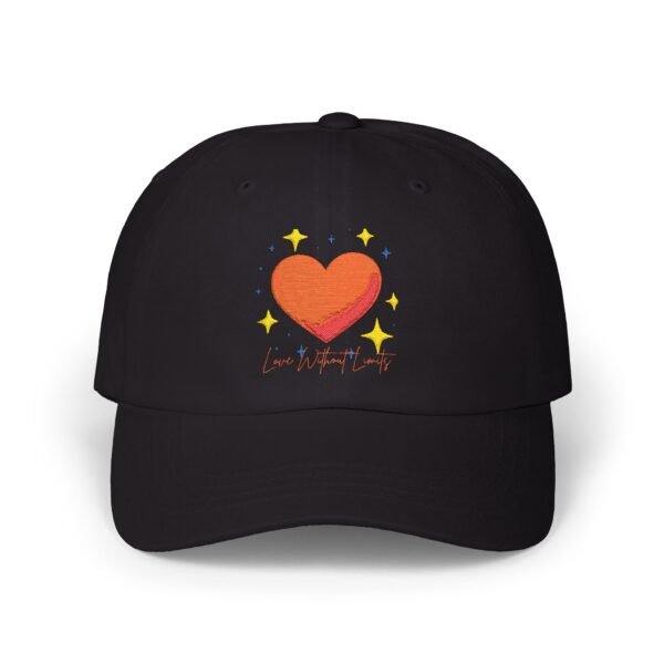 heart sparkle dad cap — embroidered love baseball hat