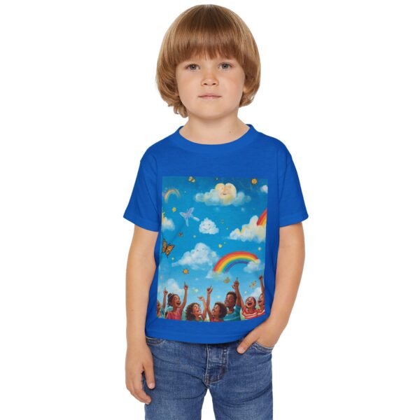 toddler t‑shirt — painting the cloud rainbow kids graphic tee