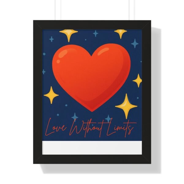 framed poster — "love without limits" heart wall art