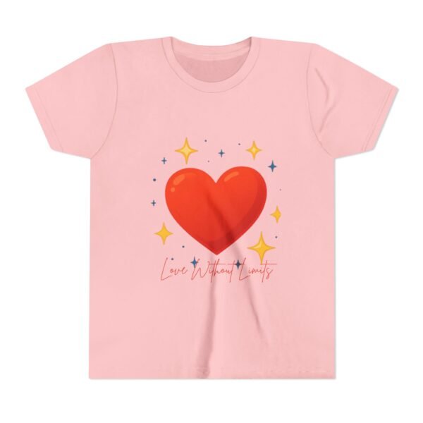 youth tee — 'love without limits' heart graphic kids t shirt
