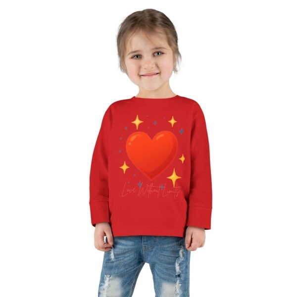 toddler long sleeve tee — sparkling red heart kids shirt (valentine’s gift)