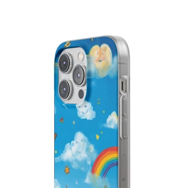 whimsical rainbow clouds phone case — cute kids sky illustration