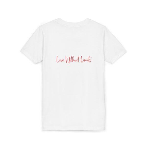 youth tee — 'love without limits' heart graphic kids t shirt