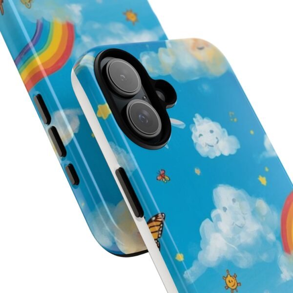 kids rainbow sky phone case – colorful cloud & happy children tough case