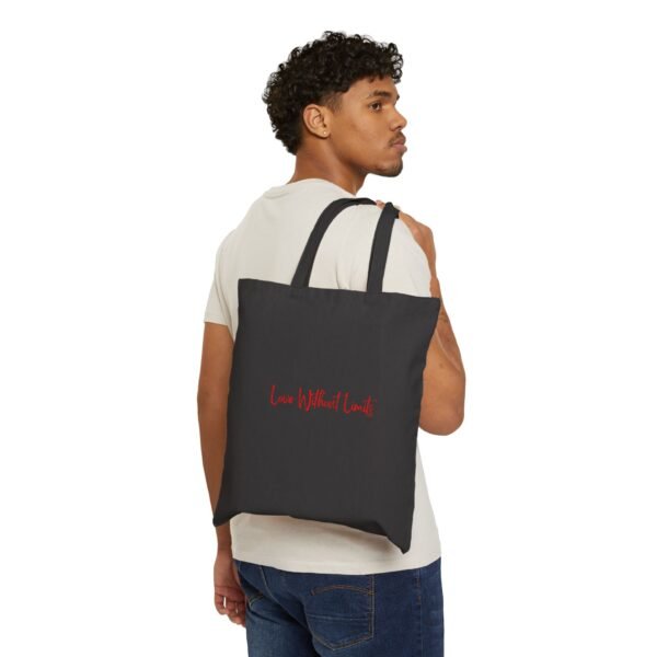 love without limits canvas tote bag – heart design, everyday market & gift tote