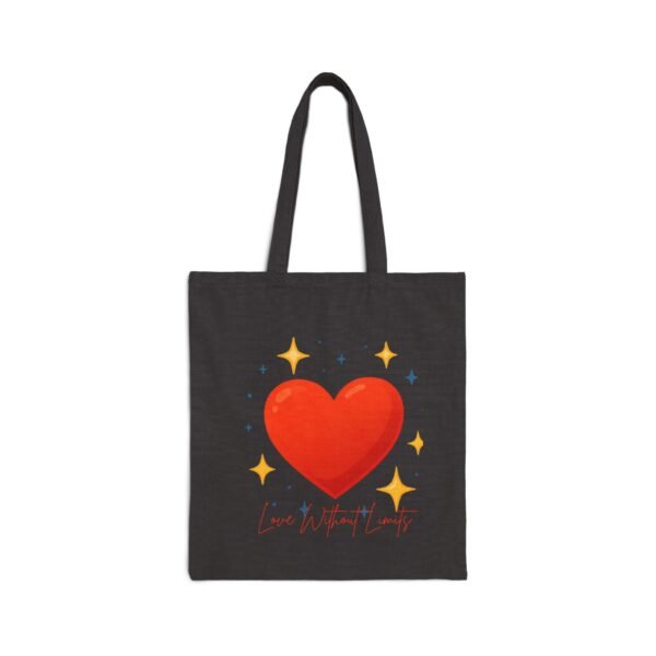 love without limits canvas tote bag – heart design, everyday market & gift tote