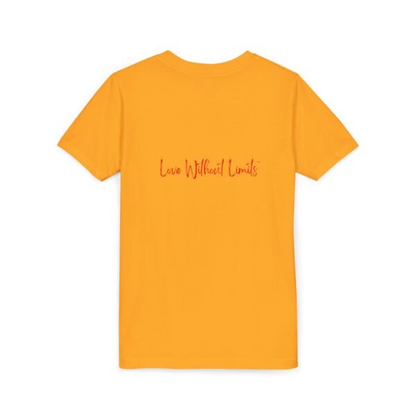 youth tee — 'love without limits' heart graphic kids t shirt