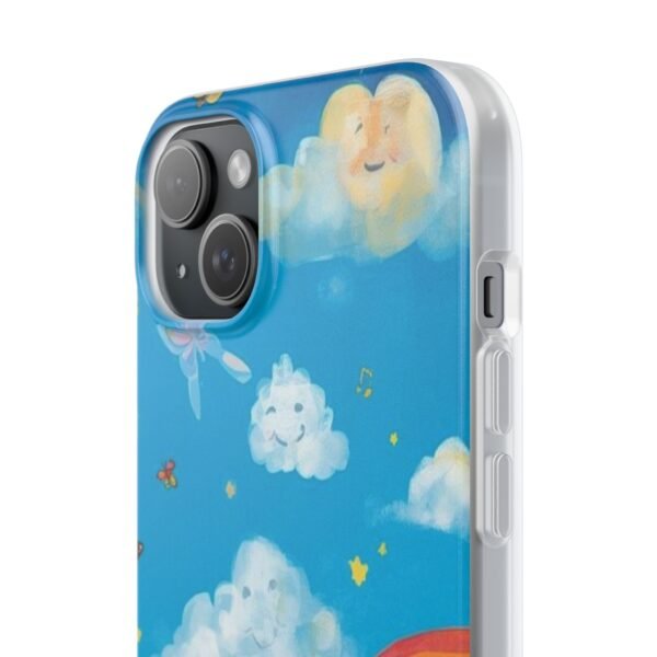 whimsical rainbow clouds phone case — cute kids sky illustration