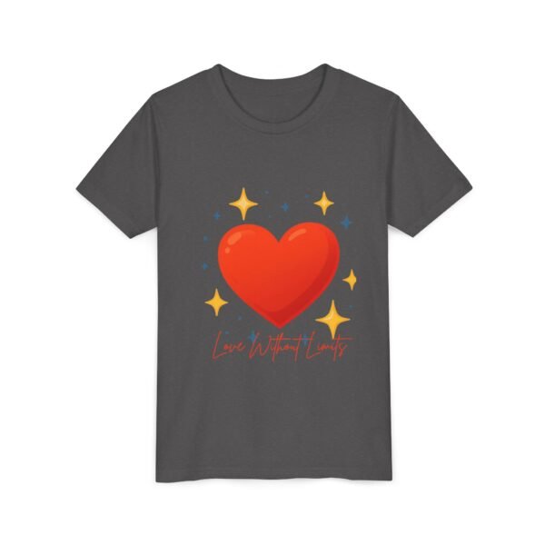 youth tee — 'love without limits' heart graphic kids t shirt