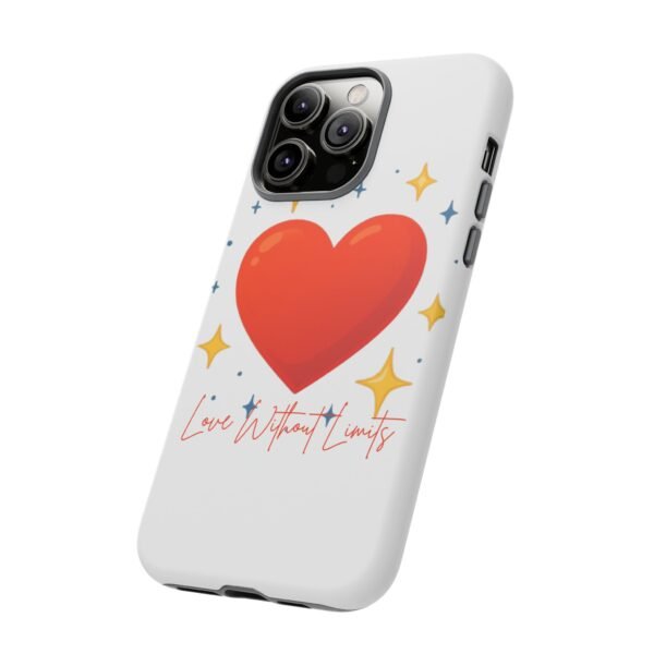 heart sparkle phone case – “love without limits” protective cover