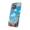 whimsical rainbow clouds phone case — cute kids sky illustration