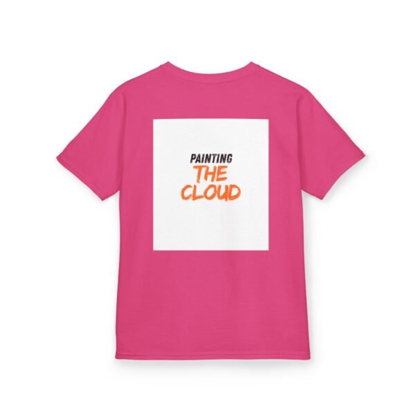 kids tee — joyful rainbow cloud design (“painting the cloud”)