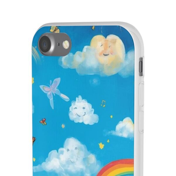 whimsical rainbow clouds phone case — cute kids sky illustration