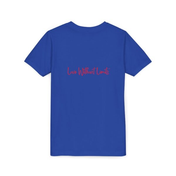 youth tee — 'love without limits' heart graphic kids t shirt