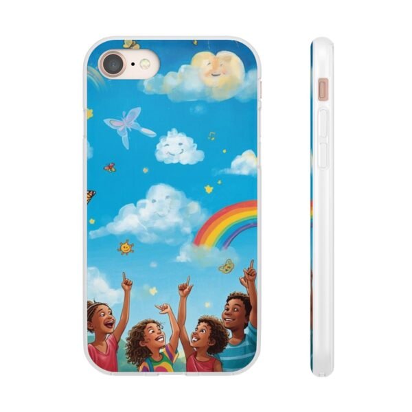 whimsical rainbow clouds phone case — cute kids sky illustration