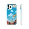 whimsical rainbow clouds phone case — cute kids sky illustration
