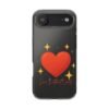 clear impact phone case — red heart & “love without limits” design
