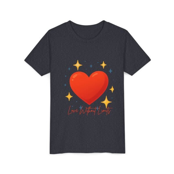 youth tee — 'love without limits' heart graphic kids t shirt