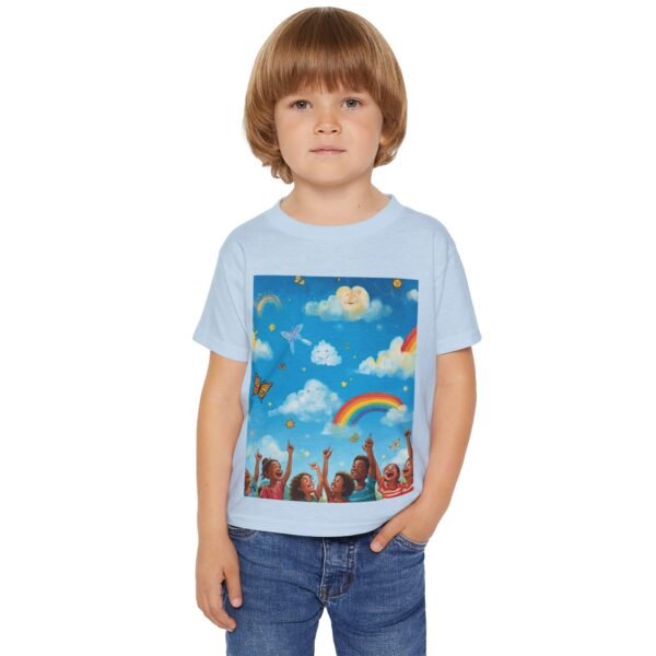 toddler t‑shirt — painting the cloud rainbow kids graphic tee