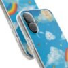 whimsical rainbow clouds phone case — cute kids sky illustration