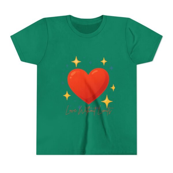 youth tee — 'love without limits' heart graphic kids t shirt